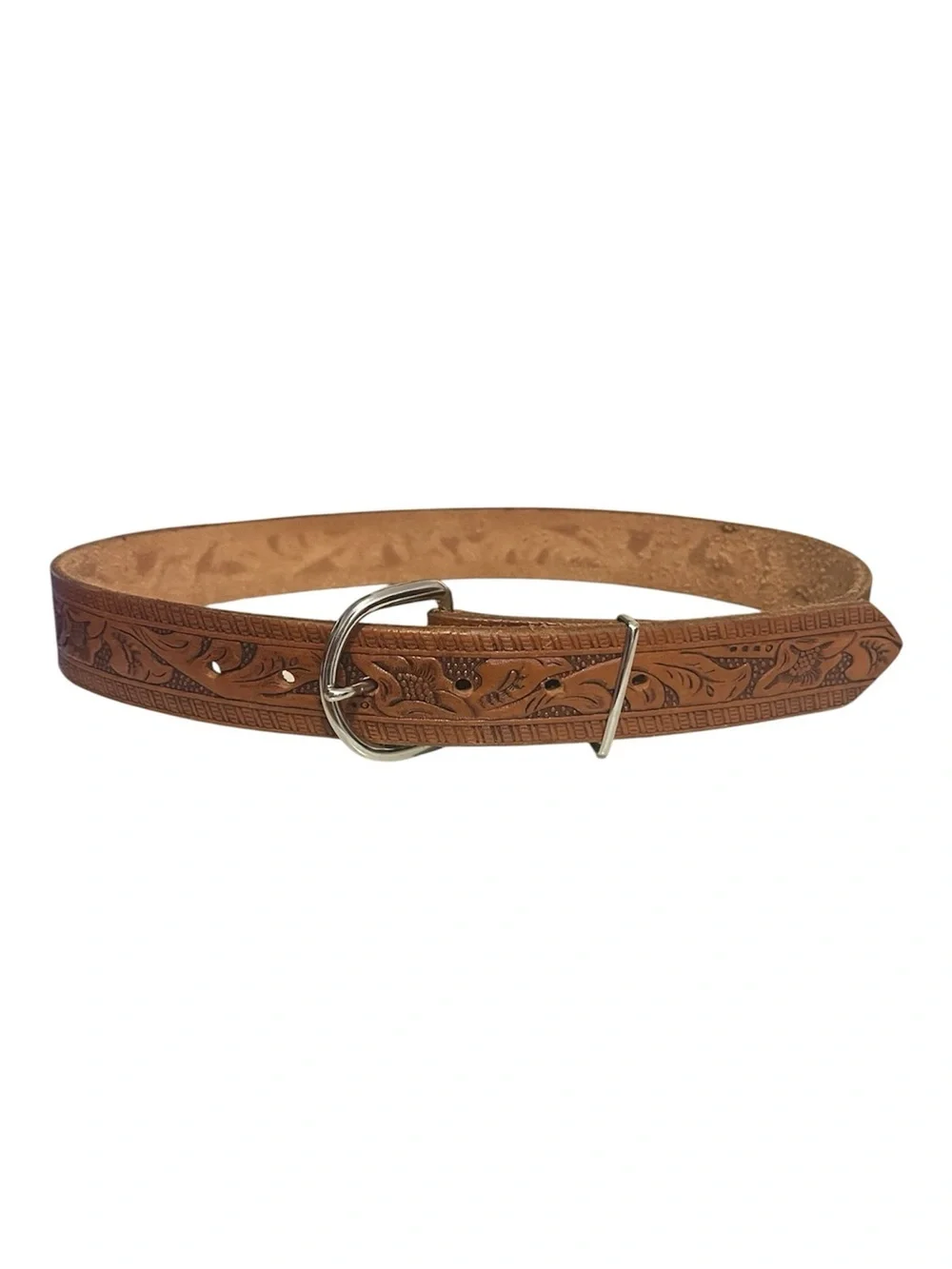 Hand-Tooled Brown Leather size S